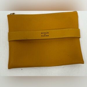 Acqua di Parma Yellow Leather Wristlet Clutch